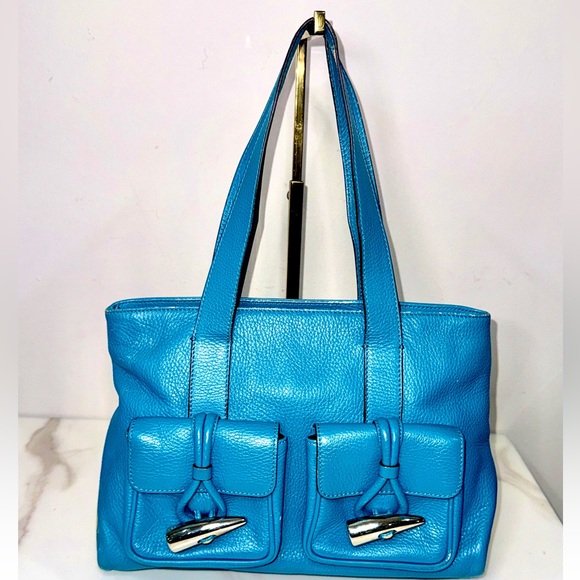 Auth RARE BURBERRY Blue Leather bag - Picture 13 of 13